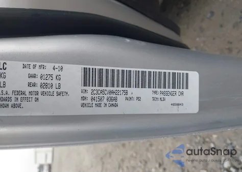 2010 Chrysler 300 Touring/Signature Series/Executive Series from USA, damaged, VIN 2C3CA5CV0AH221758